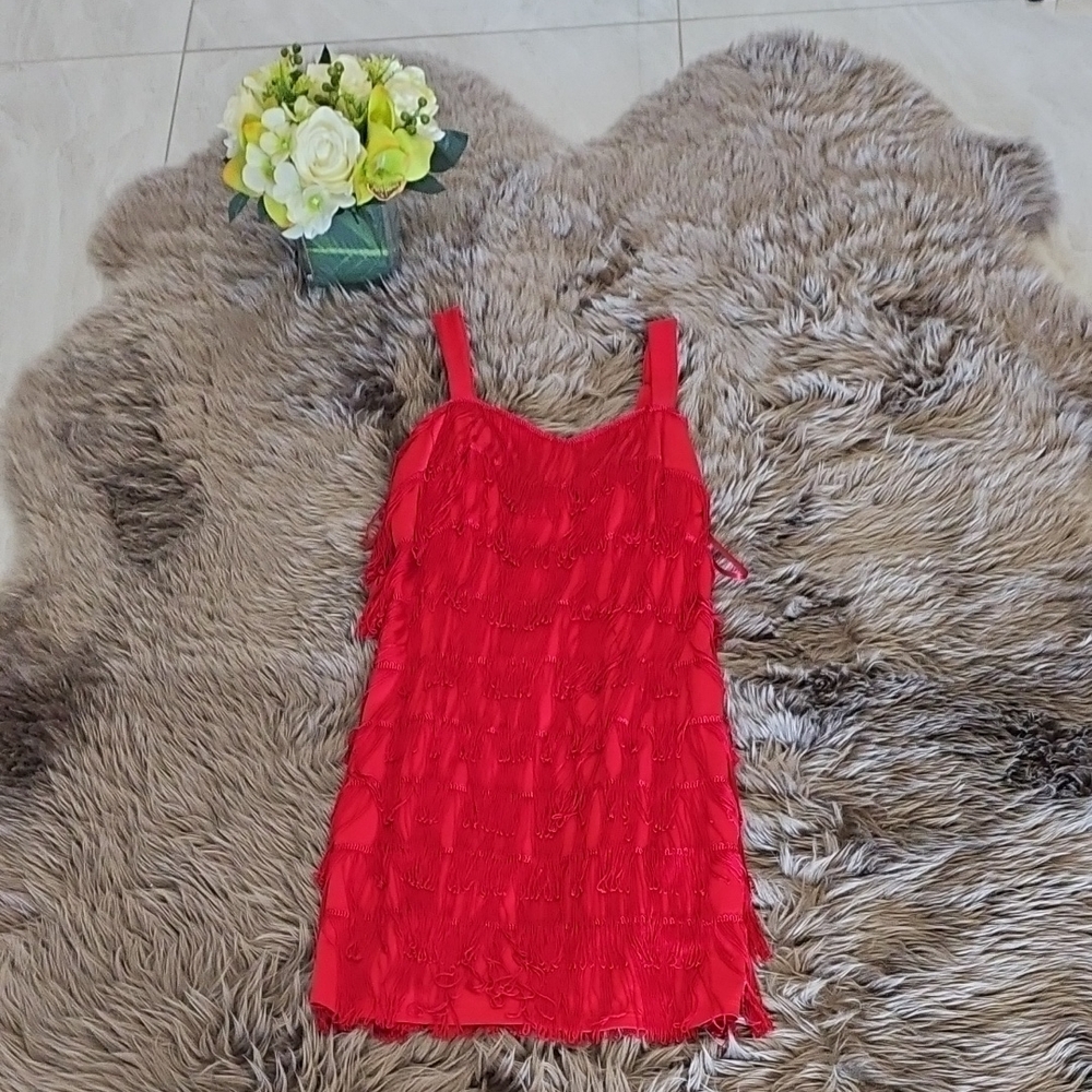 Elegant Red Ruffle Dress